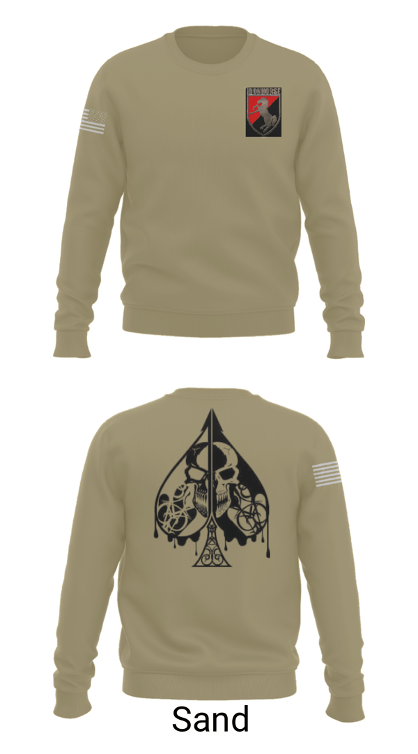 Crew Neck Sweatshirt, Dealer Company, 1/11 ACR, Army, Teamtime, Team time, sublimation, custom sports apparel, team uniforms, spirit wear, spiritwear, sports uniforms, custom shirts, team store, custom team store, fundraiser sports, apparel fundraiser
