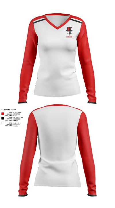 Marblehead softball 10204587 Women's Long Sleeve V-neck Shirt - 2