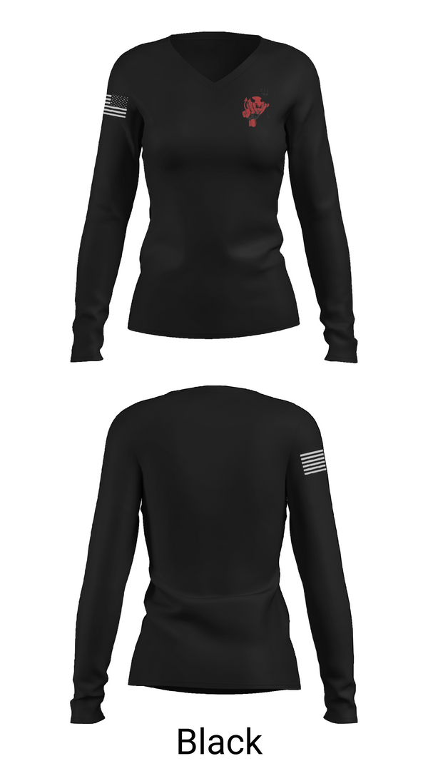 Womens Long Sleeve Vneck Shirt, Devils, Wrestling, Teamtime, Team time, sublimation, custom sports apparel, team uniforms, spirit wear, spiritwear, sports uniforms, custom shirts, team store, custom team store, fundraiser sports, apparel fundraiser