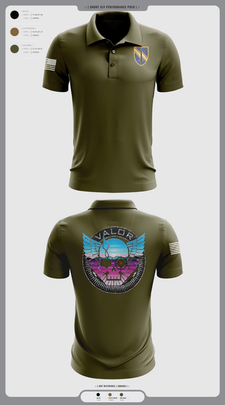 Short Sleeve Performance Polo, VALOR CO. 5BN, 1SFAB, Army, Teamtime, Team time, sublimation, custom sports apparel, team uniforms, spirit wear, spiritwear, sports uniforms, custom shirts, team store, custom team store, fundraiser sports, apparel fundraiser