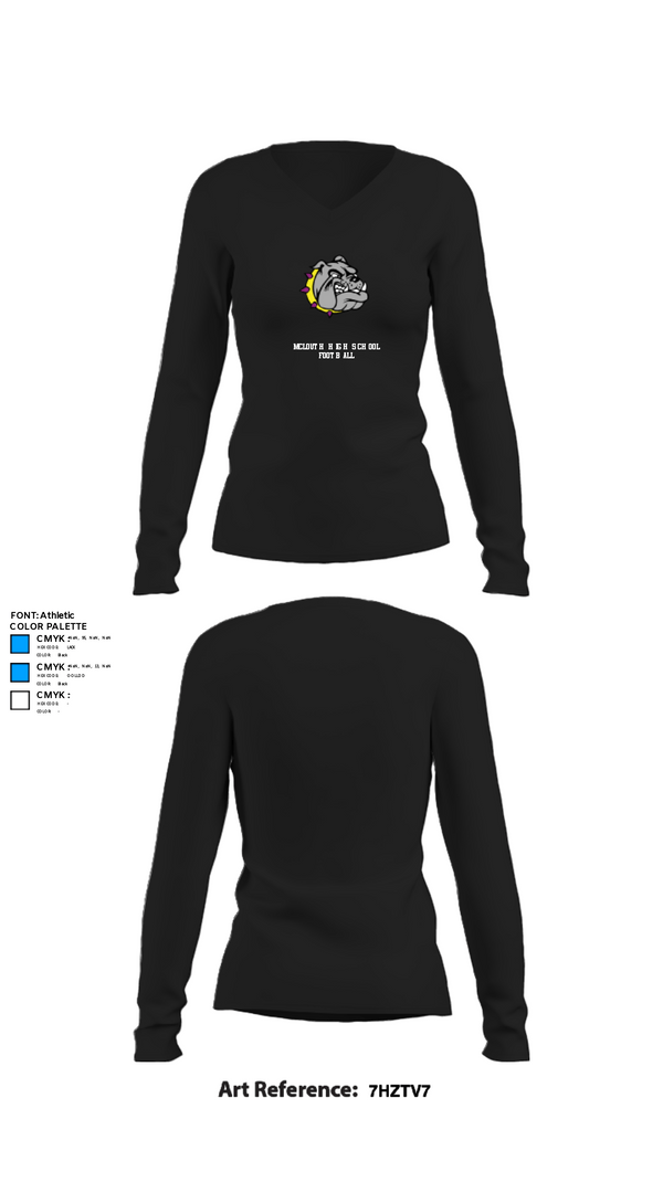 Women's Long Sleeve Vneck Shirt, McLouth High School Football, Football, Teamtime, Team time, sublimation, custom sports apparel, team uniforms, spirit wear, spiritwear, sports uniforms, custom shirts, team store, custom team store, fundraiser sports, apparel fundraiser