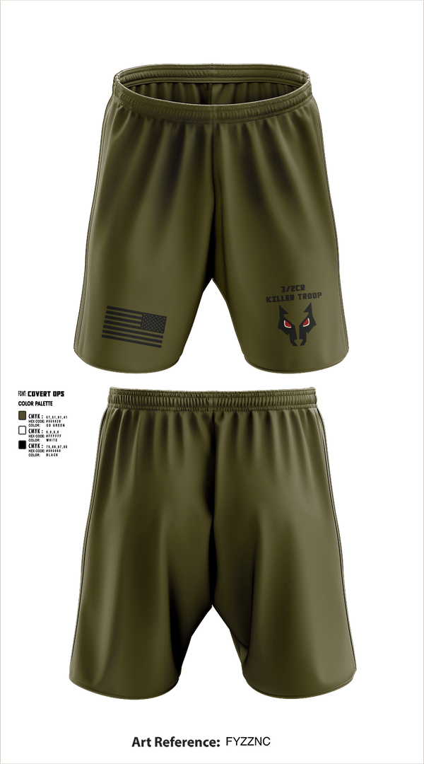 Athletic Shorts With Pockets, 3/2CR Killer Troop, Army, Teamtime, Team time, sublimation, custom sports apparel, team uniforms, spirit wear, spiritwear, sports uniforms, custom shirts, team store, custom team store, fundraiser sports, apparel fundraiser