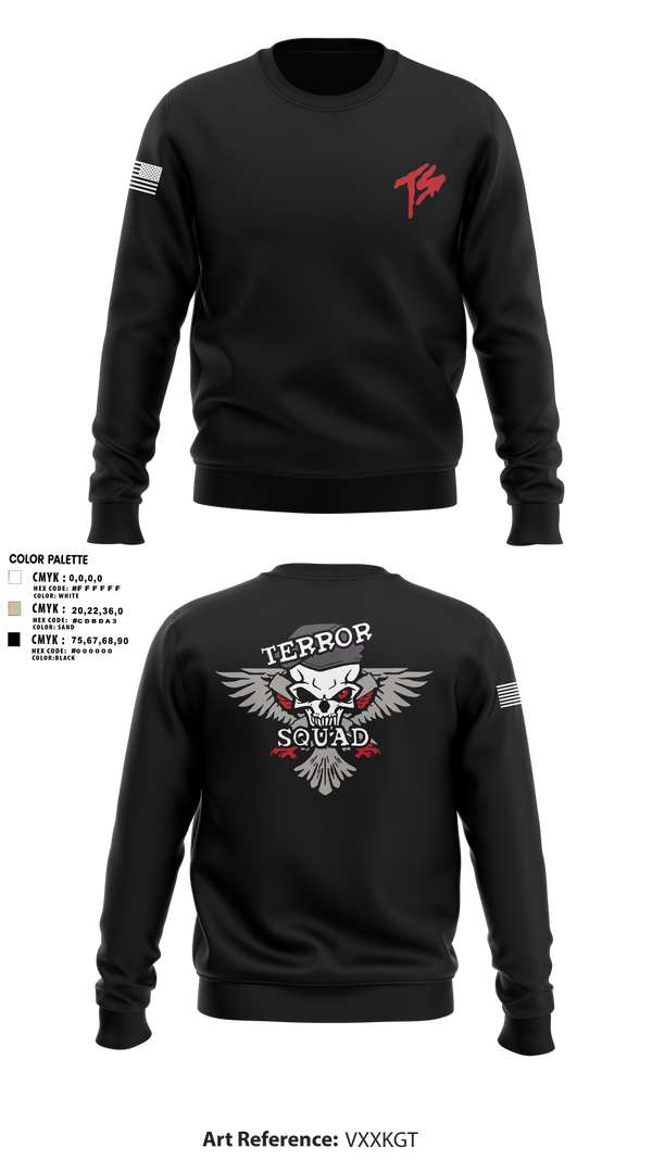 Crew Neck Sweatshirt, Terro Squad, Army, Teamtime, Team time, sublimation, custom sports apparel, team uniforms, spirit wear, spiritwear, sports uniforms, custom shirts, team store, custom team store, fundraiser sports, apparel fundraiser