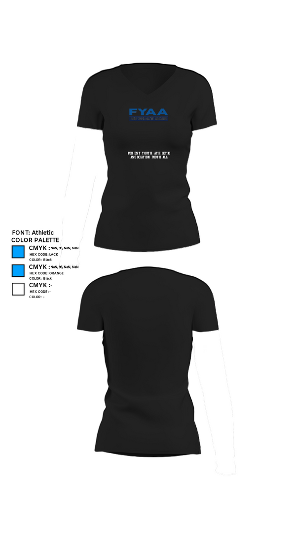 Women's Short Sleeve Vneck Shirt, Forest Youth Athletic Association Football, Football, Teamtime, Team time, sublimation, custom sports apparel, team uniforms, spirit wear, spiritwear, sports uniforms, custom shirts, team store, custom team store, fundraiser sports, apparel fundraiser