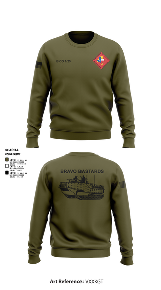 Crew Neck Sweatshirt, Bravo 1/23 63480397, Marines, Teamtime, Team time, sublimation, custom sports apparel, team uniforms, spirit wear, spiritwear, sports uniforms, custom shirts, team store, custom team store, fundraiser sports, apparel fundraiser