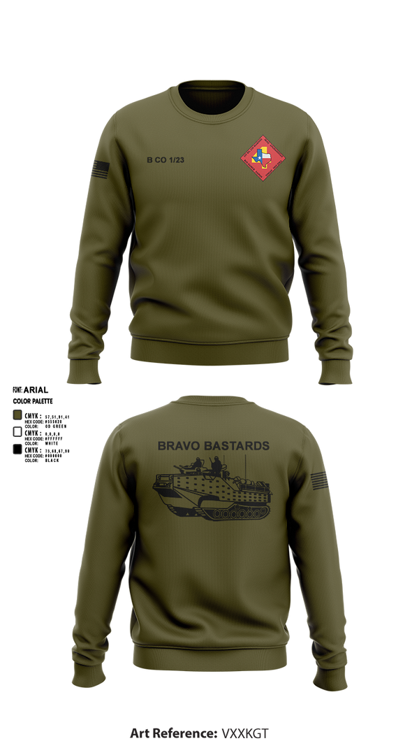 Crew Neck Sweatshirt, Bravo 1/23 63480397, Marines, Teamtime, Team time, sublimation, custom sports apparel, team uniforms, spirit wear, spiritwear, sports uniforms, custom shirts, team store, custom team store, fundraiser sports, apparel fundraiser
