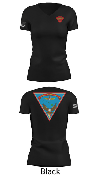 Womens Short Sleeve Vneck Shirt, Marine Air Group 24, Marines, Teamtime, Team time, sublimation, custom sports apparel, team uniforms, spirit wear, spiritwear, sports uniforms, custom shirts, team store, custom team store, fundraiser sports, apparel fundraiser
