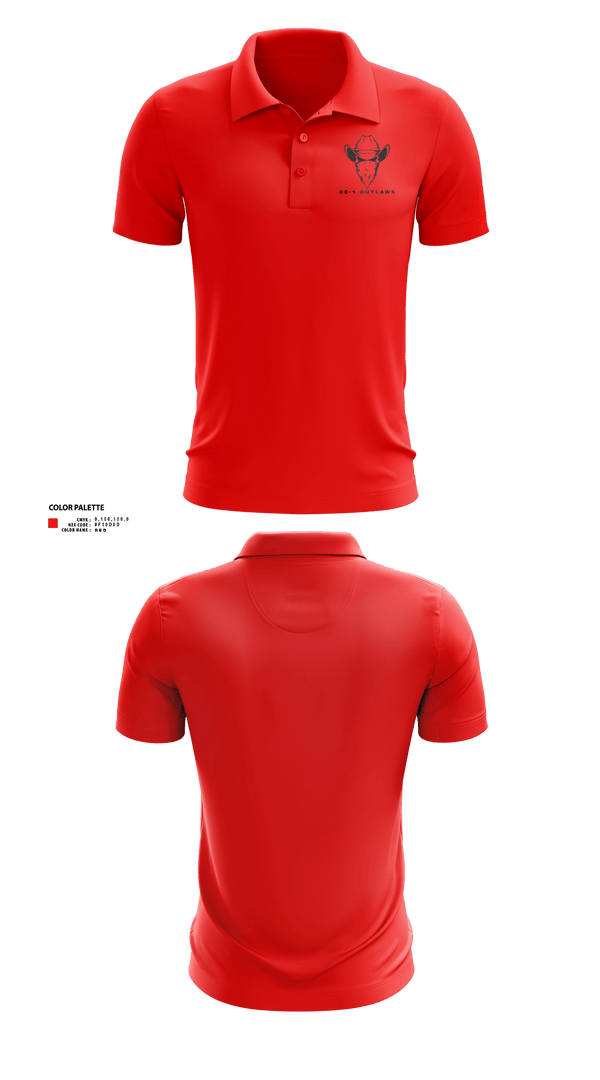 Short Sleeve Performance Polo, DC-1 Outlaws, , Teamtime, Team time, sublimation, custom sports apparel, team uniforms, spirit wear, spiritwear, sports uniforms, custom shirts, team store, custom team store, fundraiser sports, apparel fundraiser