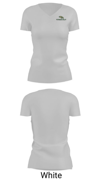 Cypress Falls High School Track 61867059 Women's Short Sleeve V-neck Shirt - 7