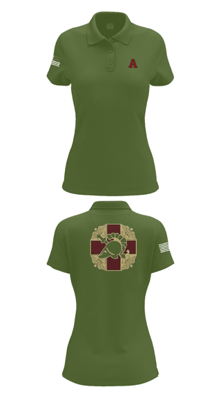 Women's Short Sleeve Performance Polo, US MEDDAC, Army, Teamtime, Team time, sublimation, custom sports apparel, team uniforms, spirit wear, spiritwear, sports uniforms, custom shirts, team store, custom team store, fundraiser sports, apparel fundraiser