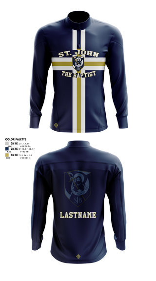 Quarter Zip Jacket, St. John The Baptist K-8, Men's Basketball, Teamtime, Team time, sublimation, custom sports apparel, team uniforms, spirit wear, spiritwear, sports uniforms, custom shirts, team store, custom team store, fundraiser sports, apparel fundraiser