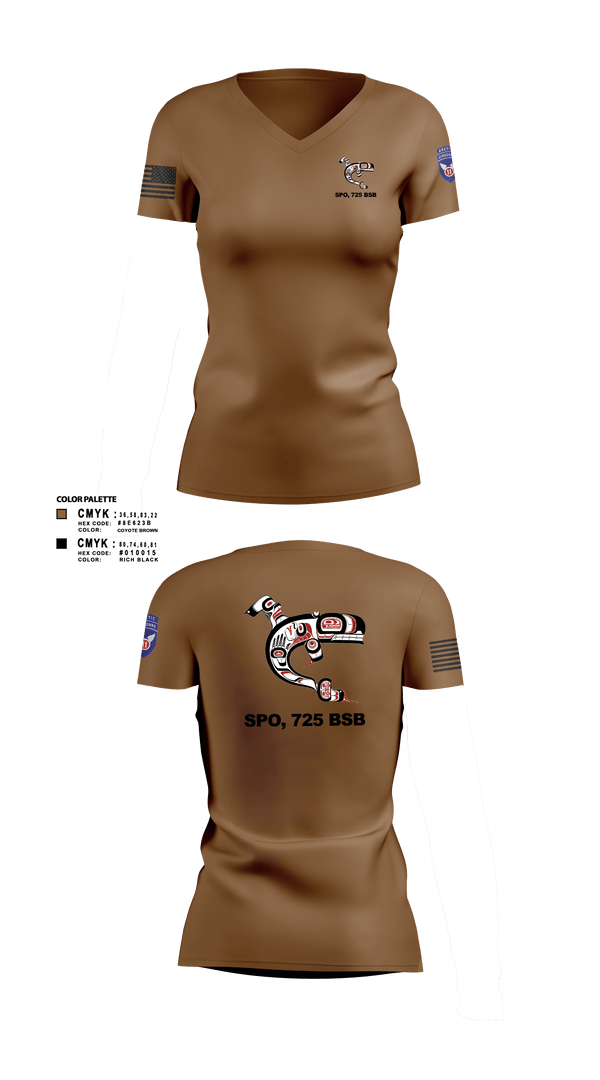 Womens Short Sleeve Vneck Shirt, 725 SPO, Army, Teamtime, Team time, sublimation, custom sports apparel, team uniforms, spirit wear, spiritwear, sports uniforms, custom shirts, team store, custom team store, fundraiser sports, apparel fundraiser