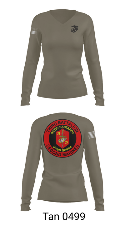 V3/2 53634498 Women's Long Sleeve V-neck Shirt - 77