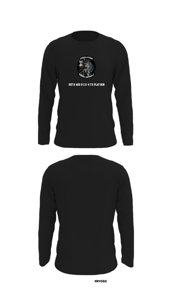 Long Sleeve Performance Shirt, 90th ASB B co 4Th Platoon, Army, Teamtime, Team time, sublimation, custom sports apparel, team uniforms, spirit wear, spiritwear, sports uniforms, custom shirts, team store, custom team store, fundraiser sports, apparel fundraiser