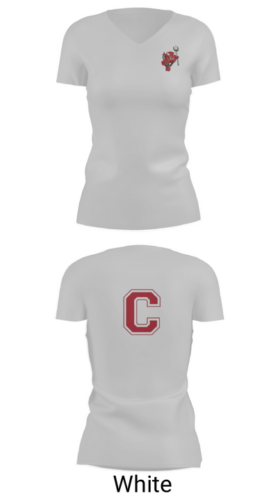 Coquille Senior High School Track 60550768 Women's Short Sleeve V-neck Shirt - 7
