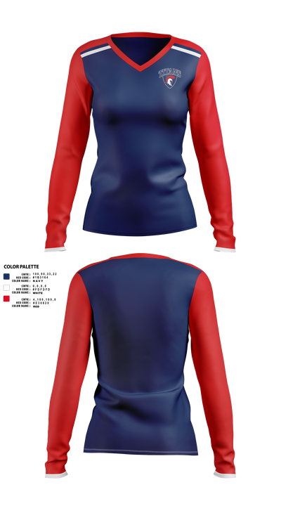 Bettye Myers Middle School 4865025 Women's Long Sleeve V-neck Shirt - 130
