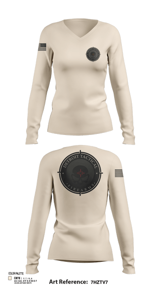 Womens Long Sleeve Vneck Shirt, Detroit Tactical Firearms, , Teamtime, Team time, sublimation, custom sports apparel, team uniforms, spirit wear, spiritwear, sports uniforms, custom shirts, team store, custom team store, fundraiser sports, apparel fundraiser