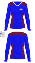 Carson High School Tennis 79130160 Women's Long Sleeve V-neck Shirt - 27