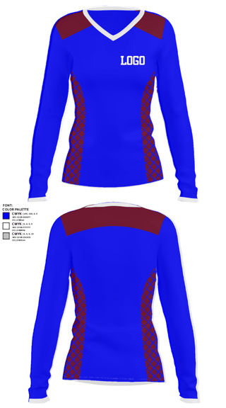 Women's Long Sleeve Vneck Shirt, Carson High School Tennis, Tennis, Teamtime, Team time, sublimation, custom sports apparel, team uniforms, spirit wear, spiritwear, sports uniforms, custom shirts, team store, custom team store, fundraiser sports, apparel fundraiser