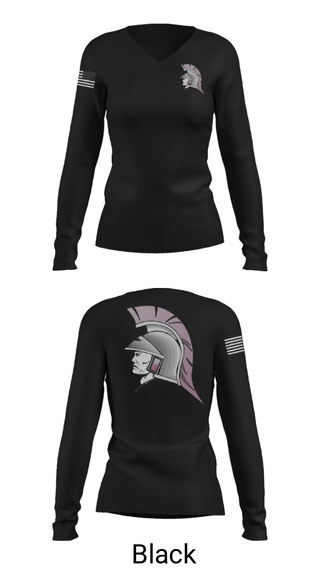 Women's Long Sleeve Vneck Shirt, Southeast of Saline Trojans, Cross Country, Teamtime, Team time, sublimation, custom sports apparel, team uniforms, spirit wear, spiritwear, sports uniforms, custom shirts, team store, custom team store, fundraiser sports, apparel fundraiser