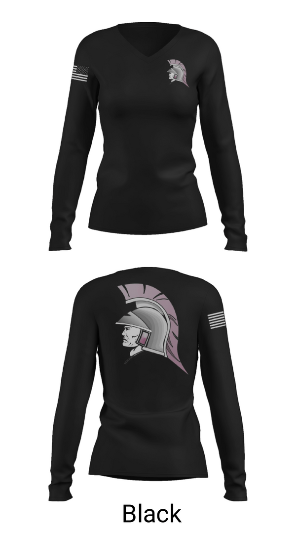 Women's Long Sleeve Vneck Shirt, Southeast of Saline Trojans, Cross Country, Teamtime, Team time, sublimation, custom sports apparel, team uniforms, spirit wear, spiritwear, sports uniforms, custom shirts, team store, custom team store, fundraiser sports, apparel fundraiser