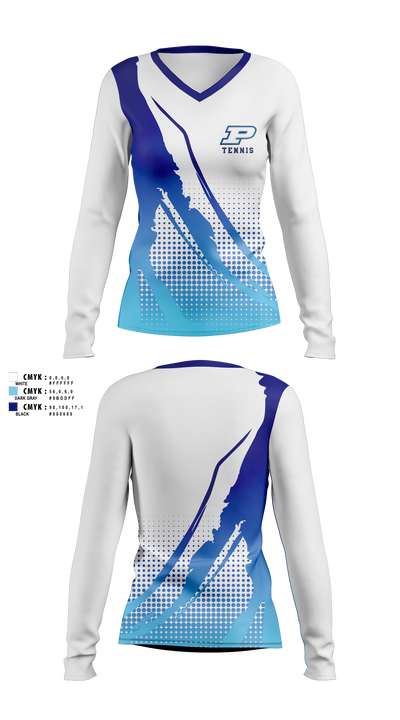 Miami Palmetto Senior High School Tennis 59716811 Women's Long Sleeve V-neck Shirt - 1