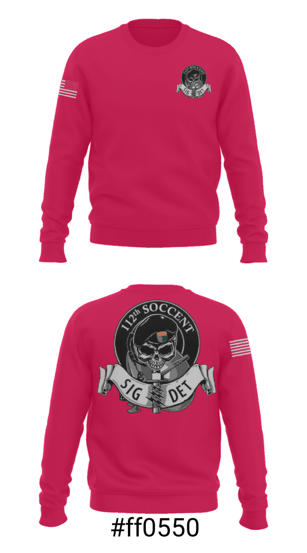 Crew Neck Sweatshirt, 112 SOCCENT SIGDET, Army, Teamtime, Team time, sublimation, custom sports apparel, team uniforms, spirit wear, spiritwear, sports uniforms, custom shirts, team store, custom team store, fundraiser sports, apparel fundraiser