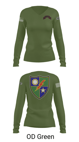 Women's Long Sleeve Vneck Shirt, 75th Ranger Regiment, Army, Teamtime, Team time, sublimation, custom sports apparel, team uniforms, spirit wear, spiritwear, sports uniforms, custom shirts, team store, custom team store, fundraiser sports, apparel fundraiser