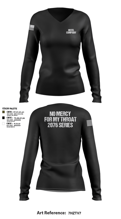 Hotel Company 23613168 Women's Long Sleeve V-neck Shirt -1 107