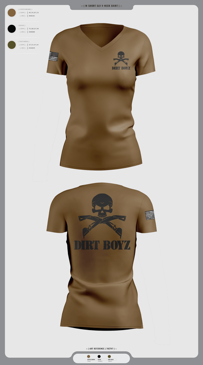 Dirt boyz 82013993 Women's Short Sleeve V-neck Shirt - 1