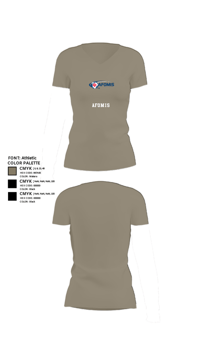 AFOMIS 39561369 Women's Short Sleeve V-neck Shirt - 64