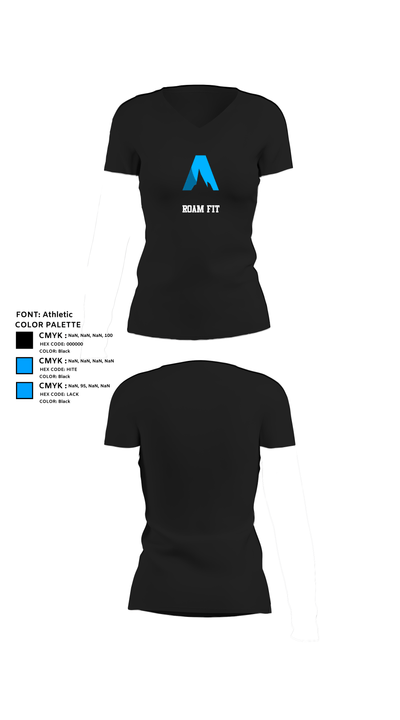 Roam FIT 54507988 Women's Short Sleeve V-neck Shirt - 11