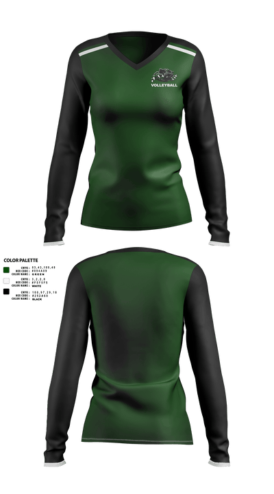 Panthers Volleyball 30549328 Women's Long Sleeve V-neck Shirt - 50