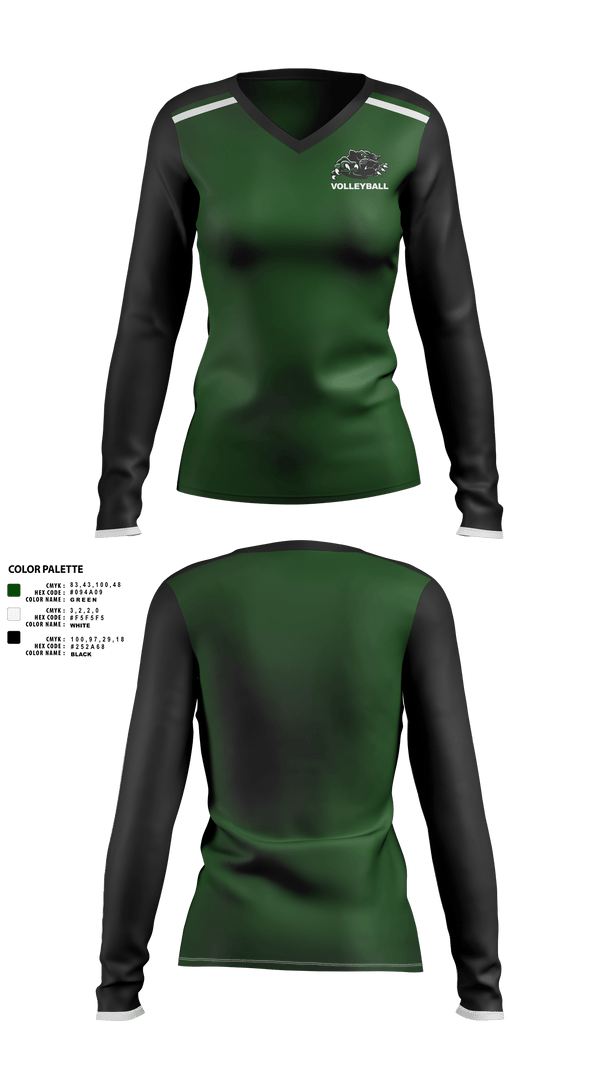 Womens Long Sleeve Vneck Shirt, Panthers Volleyball, Women's Volleyball, Teamtime, Team time, sublimation, custom sports apparel, team uniforms, spirit wear, spiritwear, sports uniforms, custom shirts, team store, custom team store, fundraiser sports, apparel fundraiser