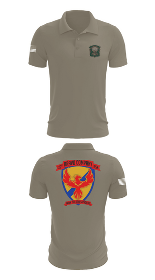 Short Sleeve Performance Polo, B-Co 122 ASB, Army, Teamtime, Team time, sublimation, custom sports apparel, team uniforms, spirit wear, spiritwear, sports uniforms, custom shirts, team store, custom team store, fundraiser sports, apparel fundraiser