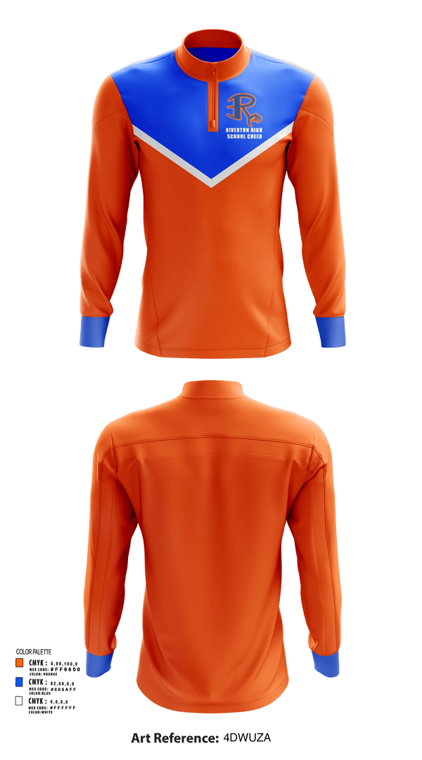 Quarter Zip Jacket, Riverton High School Cheer, Cheer, Teamtime, Team time, sublimation, custom sports apparel, team uniforms, spirit wear, spiritwear, sports uniforms, custom shirts, team store, custom team store, fundraiser sports, apparel fundraiser