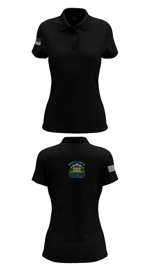 Womens Short Sleeve Performance Polo, Deck Dr’s Decks and Fences, , Teamtime, Team time, sublimation, custom sports apparel, team uniforms, spirit wear, spiritwear, sports uniforms, custom shirts, team store, custom team store, fundraiser sports, apparel fundraiser