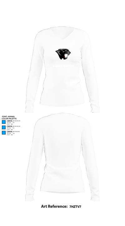 Hershey Panthers 38088405 Women's Long Sleeve V-neck Shirt - 15