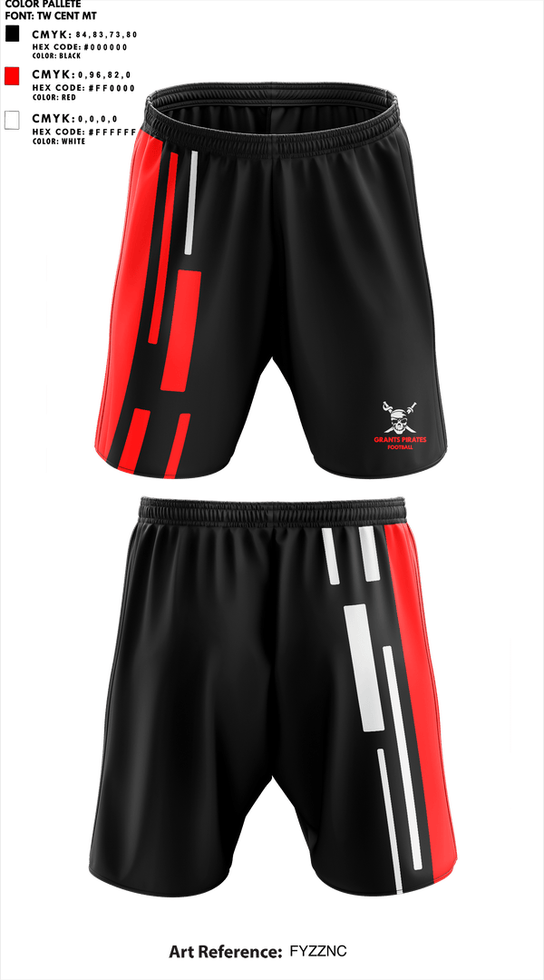 Athletic Shorts With Pockets, Grants Pirates, Football, Teamtime, Team time, sublimation, custom sports apparel, team uniforms, spirit wear, spiritwear, sports uniforms, custom shirts, team store, custom team store, fundraiser sports, apparel fundraiser