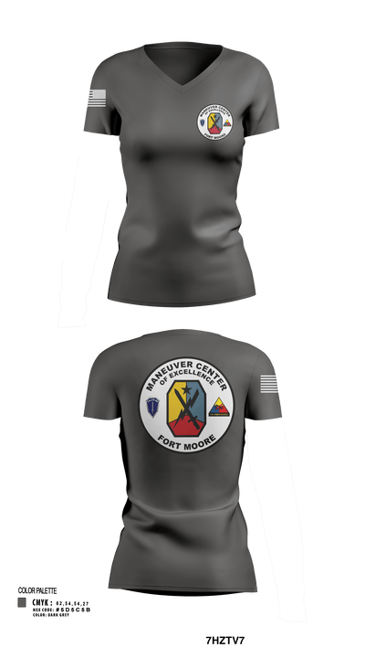 Fort moore 23614259 Women's Short Sleeve V-neck Shirt - 103