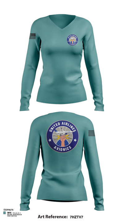 482FW 16916372 Women's Long Sleeve V-neck Shirt - 102
