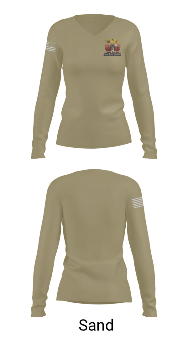 Women's Long Sleeve Vneck Shirt, TF Wolverine, Army, Teamtime, Team time, sublimation, custom sports apparel, team uniforms, spirit wear, spiritwear, sports uniforms, custom shirts, team store, custom team store, fundraiser sports, apparel fundraiser