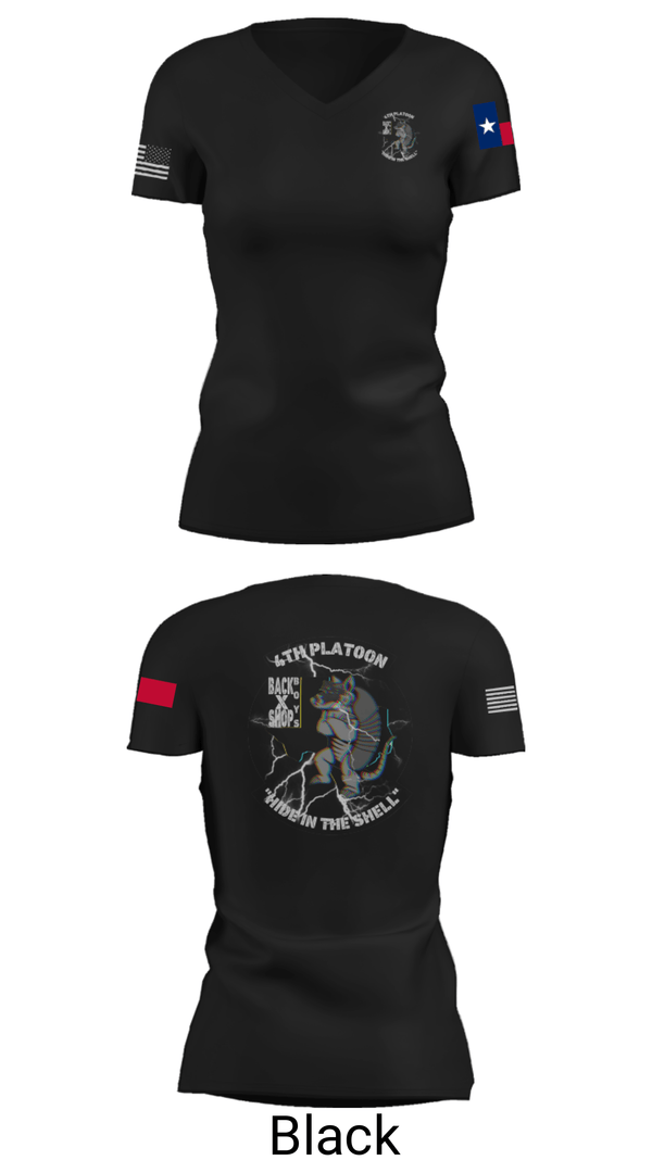Women's Short Sleeve Vneck Shirt, 90th ASB B co 4Th Platoon, Army, Teamtime, Team time, sublimation, custom sports apparel, team uniforms, spirit wear, spiritwear, sports uniforms, custom shirts, team store, custom team store, fundraiser sports, apparel fundraiser