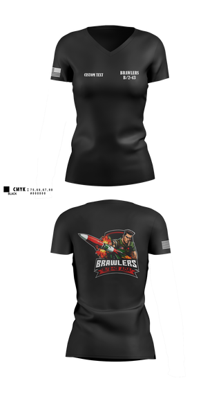 Womens Short Sleeve Vneck Shirt, Brawlers, Army, Teamtime, Team time, sublimation, custom sports apparel, team uniforms, spirit wear, spiritwear, sports uniforms, custom shirts, team store, custom team store, fundraiser sports, apparel fundraiser
