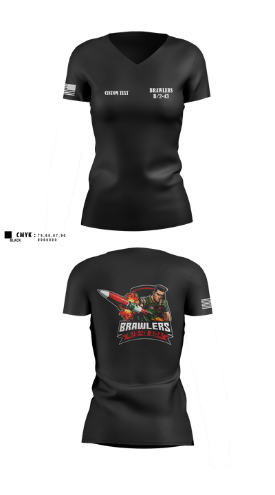 Brawlers 43013823 Women's Short Sleeve V-neck Shirt - 2