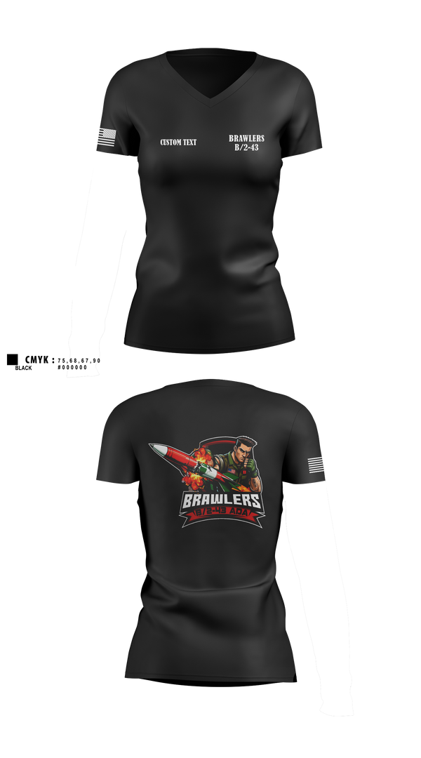 Womens Short Sleeve Vneck Shirt, Brawlers, Army, Teamtime, Team time, sublimation, custom sports apparel, team uniforms, spirit wear, spiritwear, sports uniforms, custom shirts, team store, custom team store, fundraiser sports, apparel fundraiser