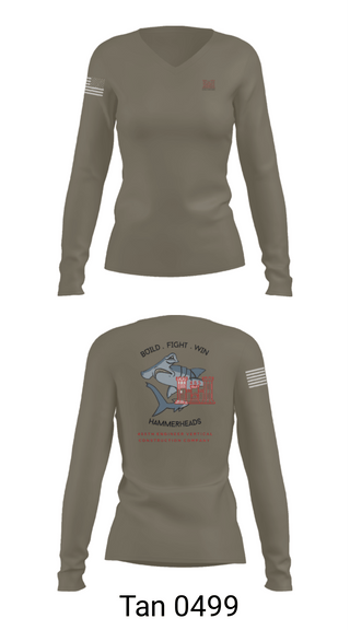 Women's Long Sleeve Vneck Shirt, 465 EVCC, Army, Teamtime, Team time, sublimation, custom sports apparel, team uniforms, spirit wear, spiritwear, sports uniforms, custom shirts, team store, custom team store, fundraiser sports, apparel fundraiser