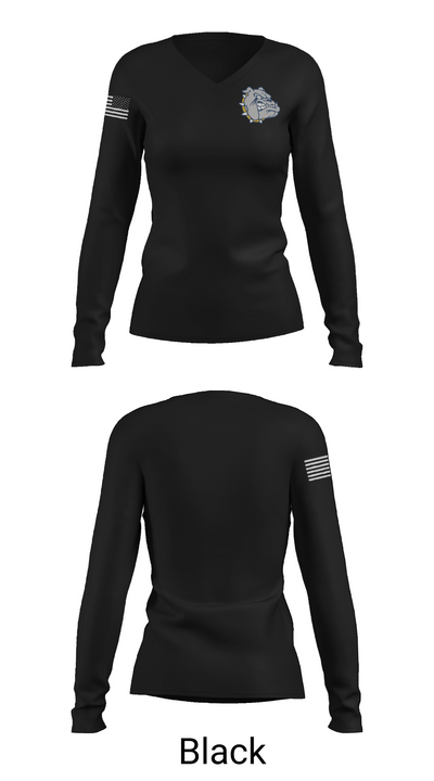 Kenmore East High School Basketball 21732196 Women's Long Sleeve V-neck Shirt -1 35