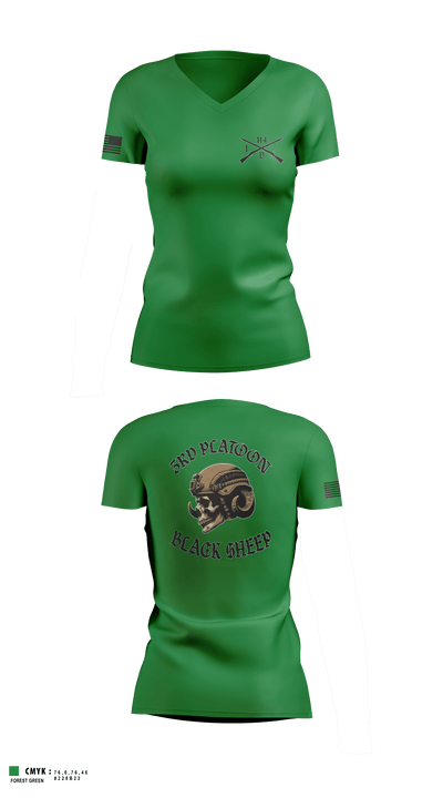 3rd PLT Black Sheep 32884167 Women's Short Sleeve V-neck Shirt - 83