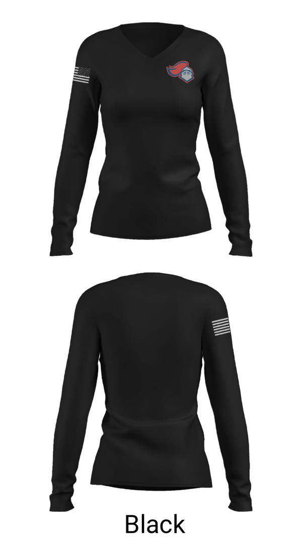Women's Long Sleeve Vneck Shirt, Spartanburg Christian Academy Track, Track & Field, Teamtime, Team time, sublimation, custom sports apparel, team uniforms, spirit wear, spiritwear, sports uniforms, custom shirts, team store, custom team store, fundraiser sports, apparel fundraiser